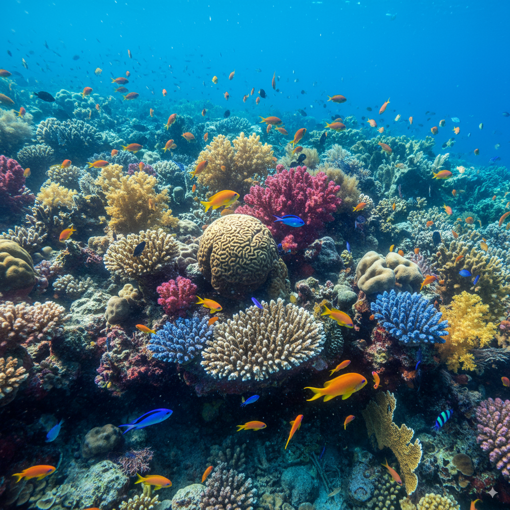 Beautiful colorful coral reef.