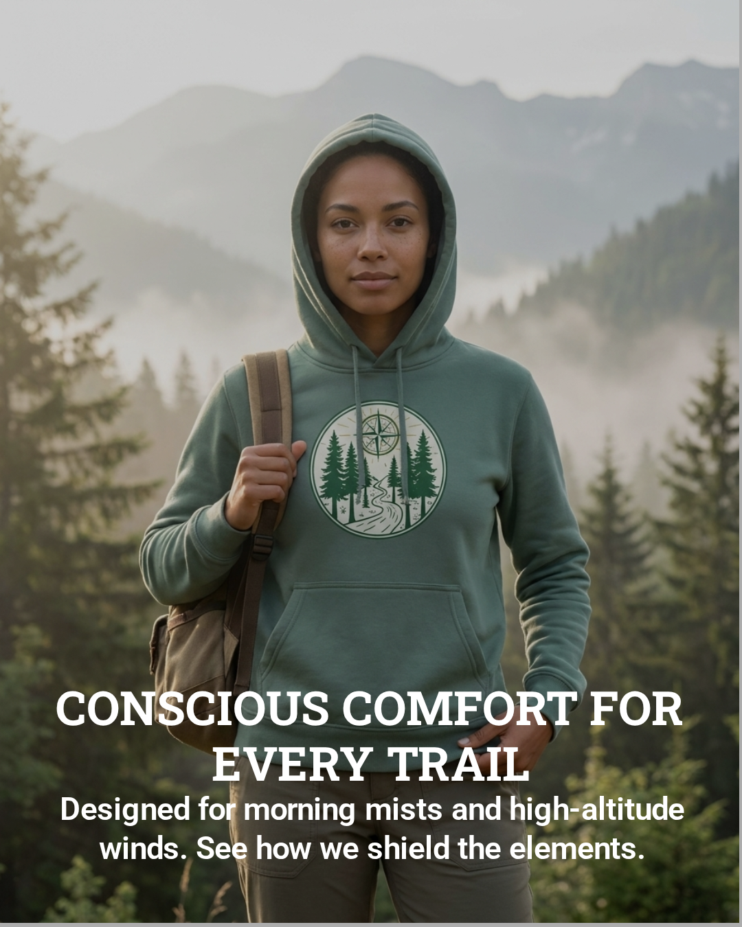 Pathfinder Compass Hoodie Model View